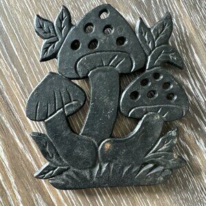 Vintage 1970’s Cast Iron Mushroom Trivet Groovy Retro Kitchen